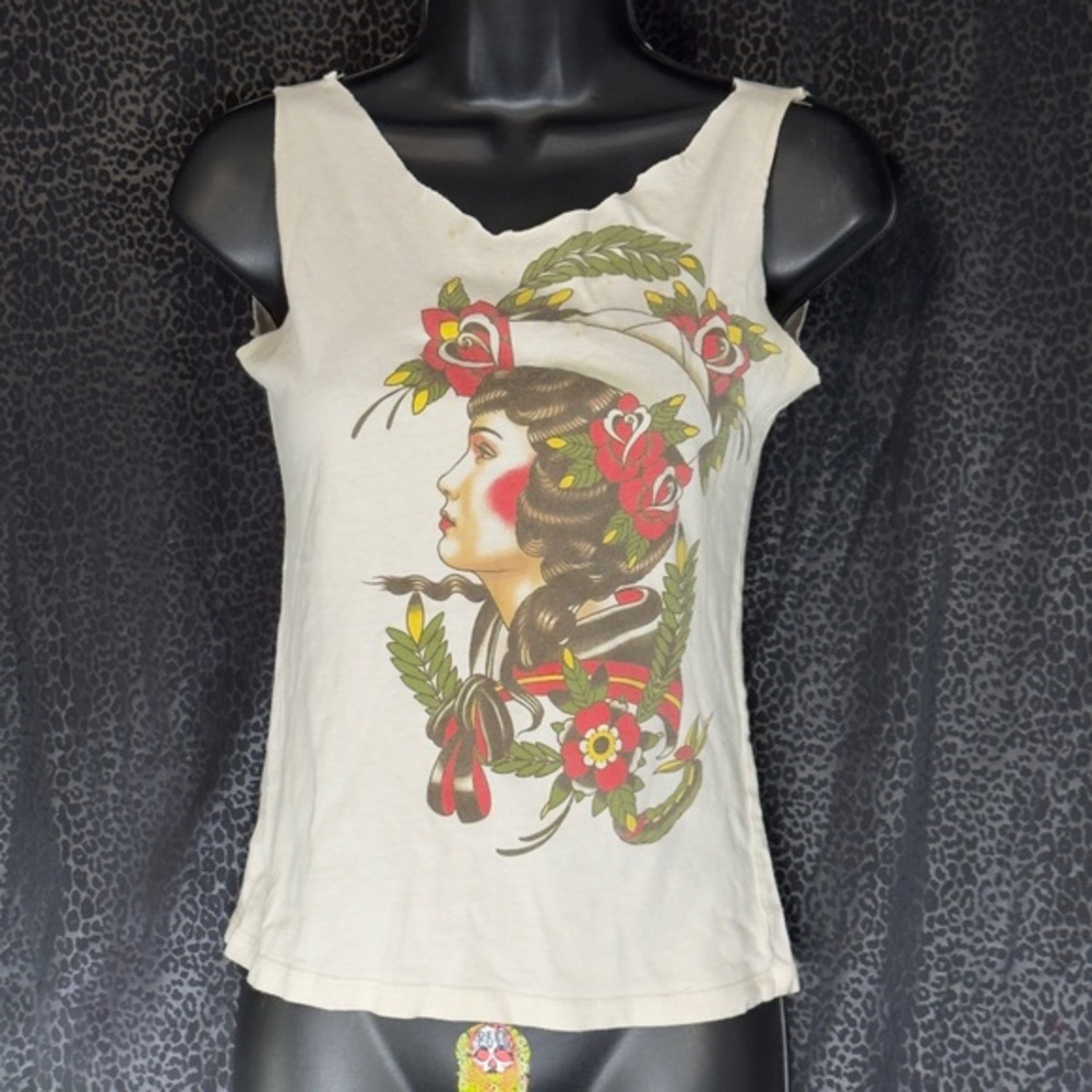 Women's Tattoo Art Graphic Custom Tank Top size S